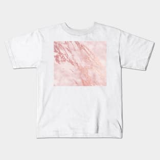 Pink and rose gold marble Kids T-Shirt